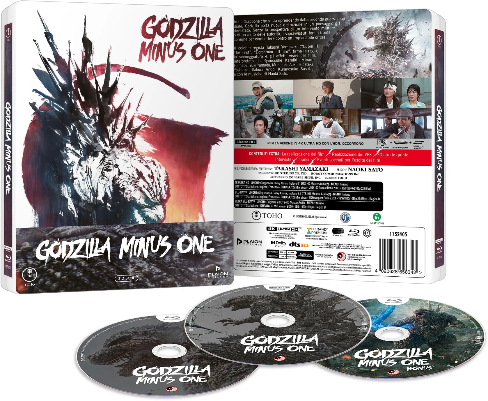 Godzilla Minus One Limited Edition Steelbook (4K UHD + 2 Blu-ray) - Italian Impor (4K Ultra HD)