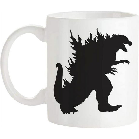 Godzilla Mug, Dinosaur, Monster, Godzilla, 11 Oz Novelty Coffee Mug/Cup, White