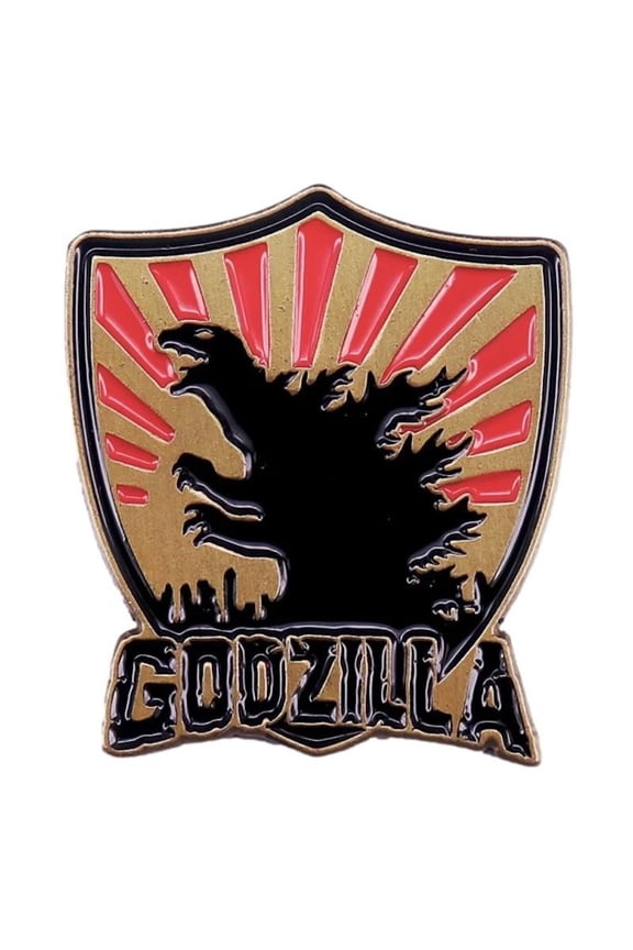 Godzilla Name 1.25 Inch Tall Enamel Metal Pin