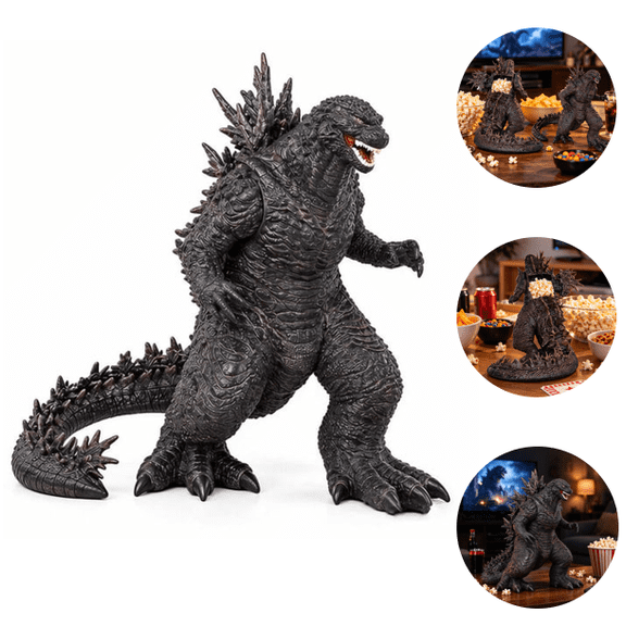 Godzilla Popcorn Bucket Limited Edition Collectible Figure, 3D Kaiju Shaped Movie Inspired Snack Container with Adjustable Cover, Novelty Movie Night Decor & Collectibles Gift