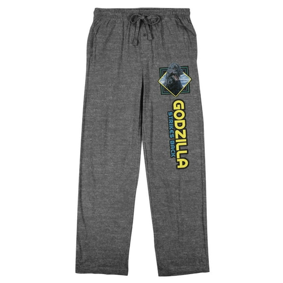 Godzilla Strikes Back Men's Athletic Heather Sleep Pajama Pants -Medium