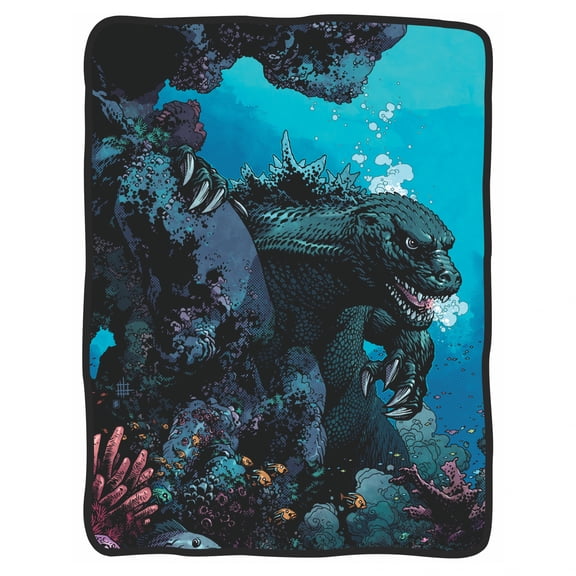 Godzilla Underwater 45 x 60 Fleece Throw Blanket