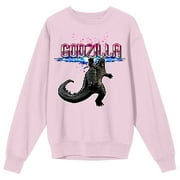 BIOWORLD Godzilla Vs. Kong The New Empire Retro Art Crew Neck Long Sleeve Cradle Pink Adult Sweatshirt -Medium