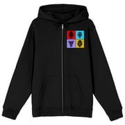 BIOWORLD Godzilla Vs. Kong The New Empire Titan Squares Long Sleeve Black Adult Zip-Up Hoodie-Medium