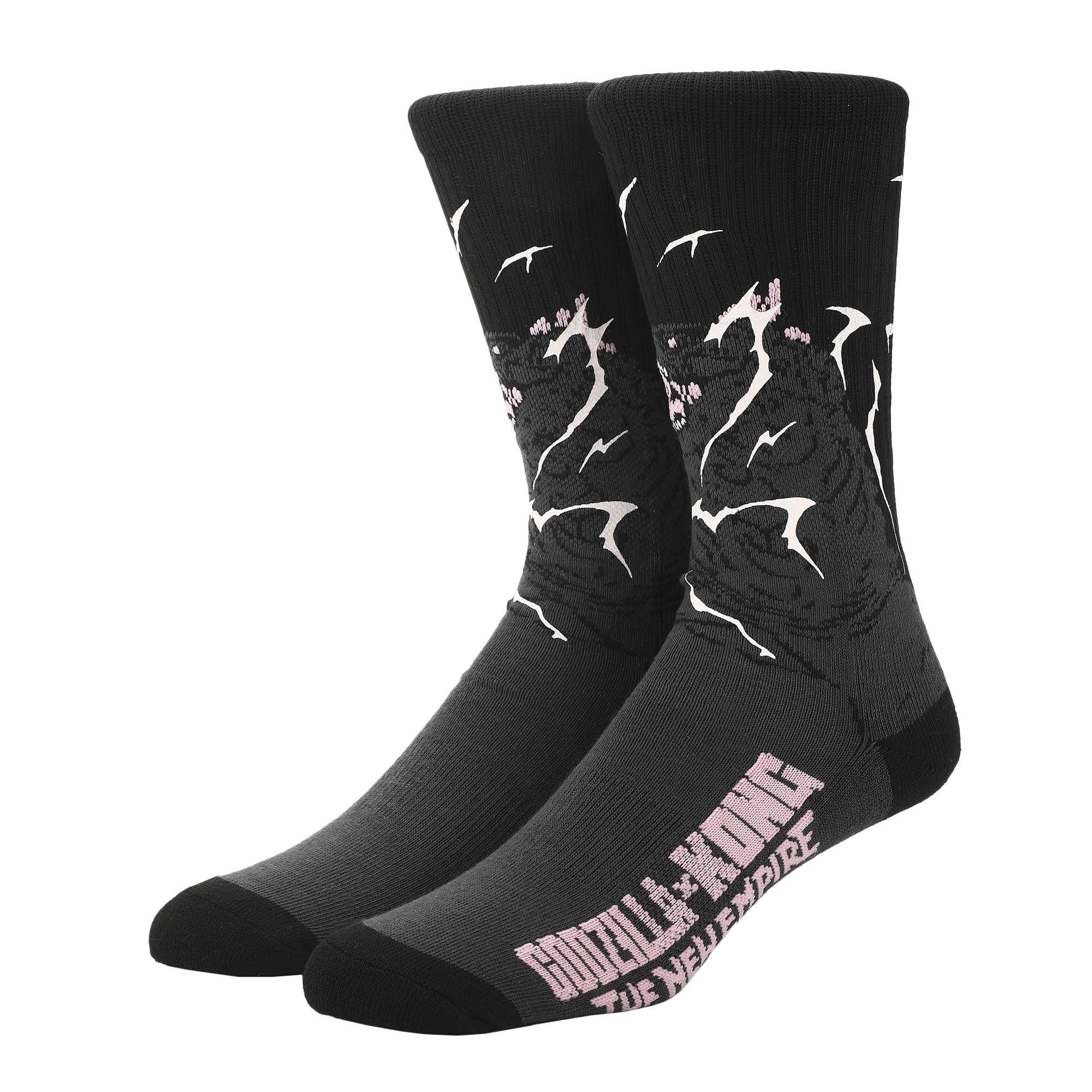 BIOWORLD Godzilla Vs. Kong The New Empire UV Color Change Godzilla Adult Athletic Crew Socks-OSFA