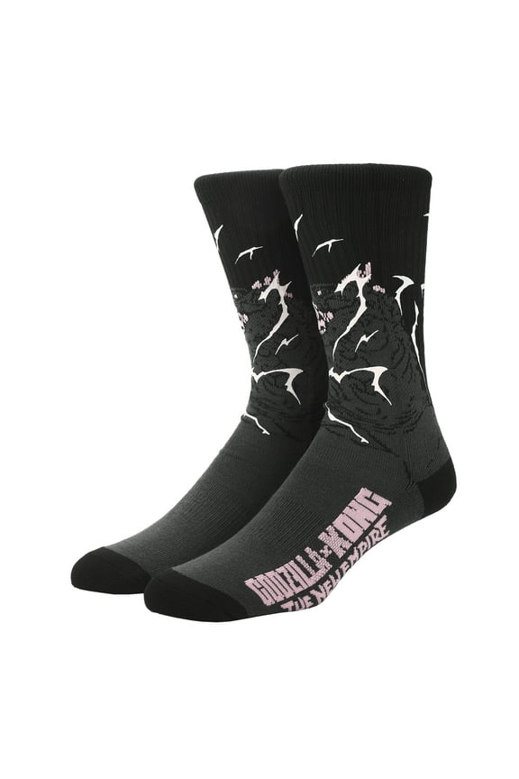 Godzilla Vs. Kong The New Empire UV Color Change Godzilla Adult Athletic Crew Socks-OSFA