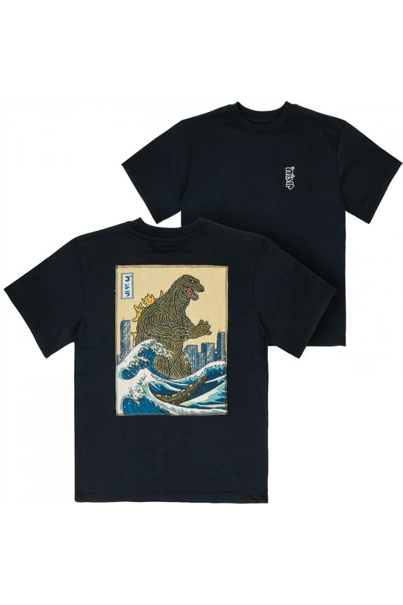 Waves Embroidered Tapestry Front and Back T-Shirt-XLarge