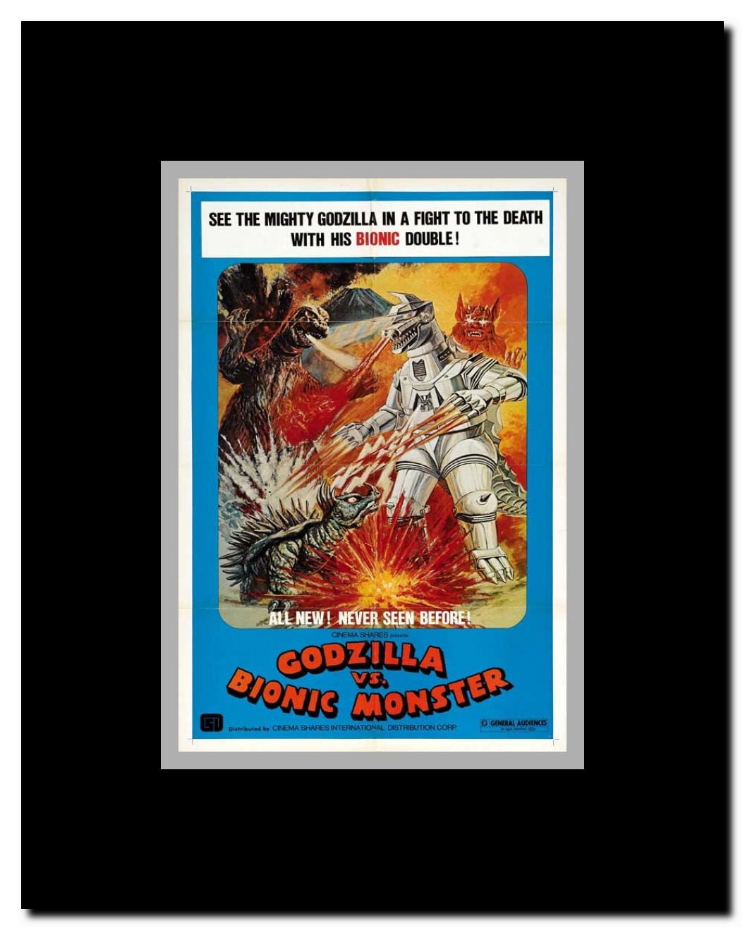 Godzilla vs. Bionic Monster Framed Movie Poster