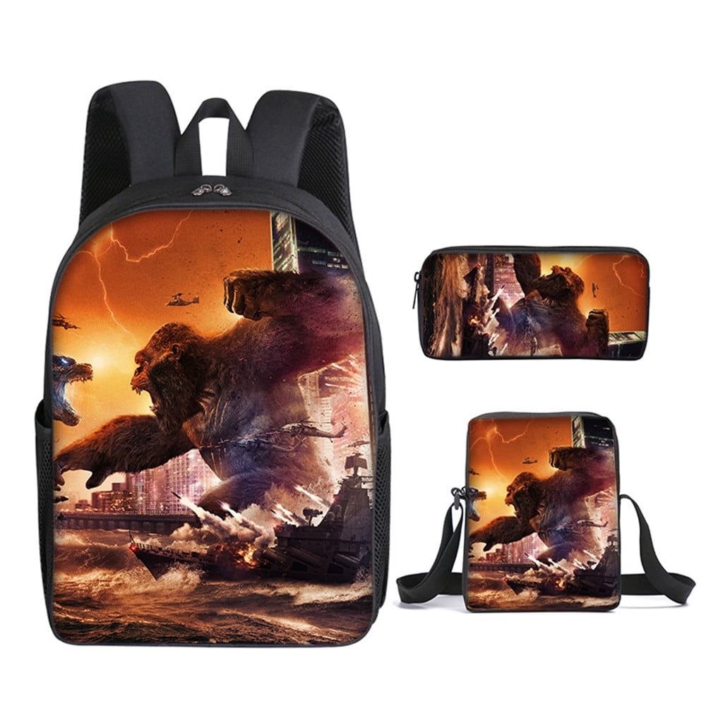 Godzilla vs King Kong schoolbag three piece combination set