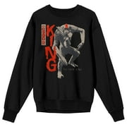 BIOWORLD Godzilla vs. Kong It's Good To Be King Adult Black Crew Neck Sweatshirt-Medium