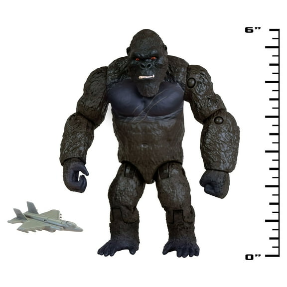 Godzilla vs. Kong Kong Action Figure, with Fighter Jet (6")
