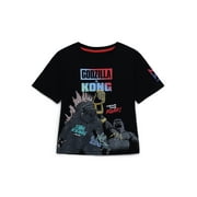 Godzilla vs Kong Little Boys and Big Boys Graphic Tee, Sizes 4-22