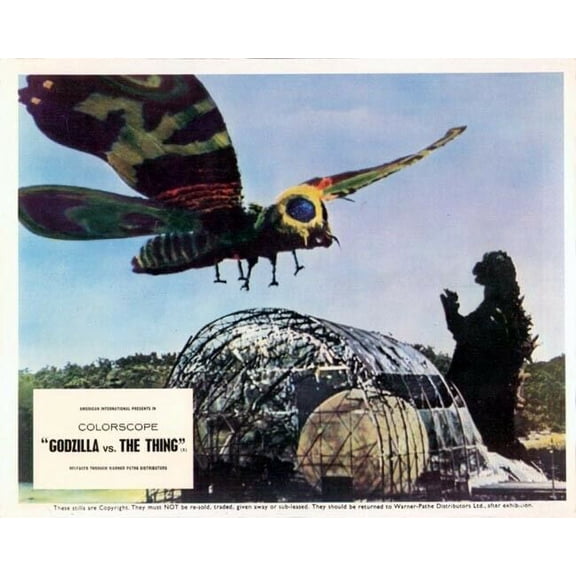 Godzilla vs The Thing giant flying creature about to attack Godzilla 8x10 photo