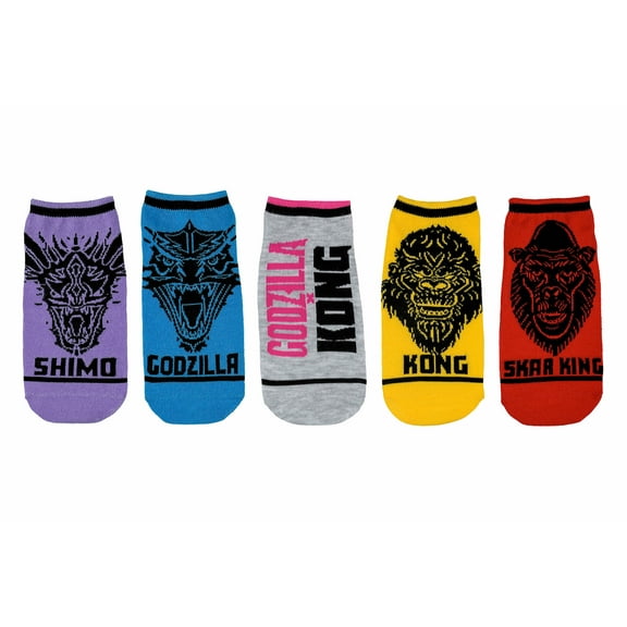 Godzilla x Kong Masks 5 Pair Pack Lowcut Socks