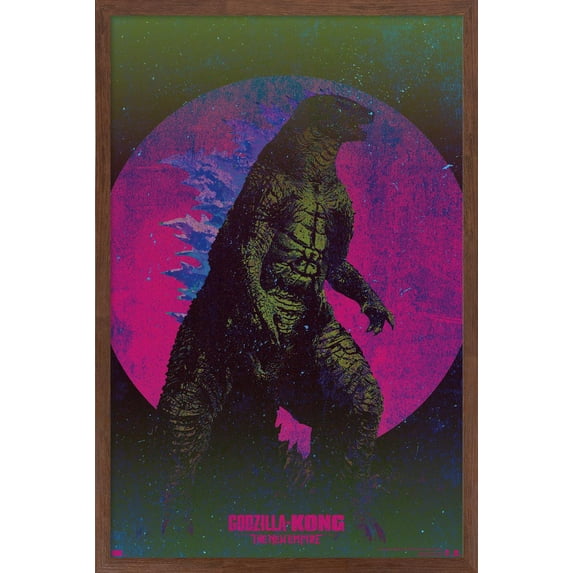 Godzilla x Kong: The New Empire - Godzilla Sun Wall Poster, 14.725" x 22.375" Framed