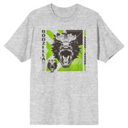 BIOWORLD Godzilla x Kong: The New Empire Scary Godzilla Heads Crew Neck Short Sleeve Athletic Heather Men's T-shirt-Small