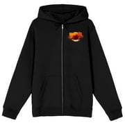 BIOWORLD Godzilla x Kong: The New Empire Terrifying Monster Type of Monkey Adult Black Long Sleeve Zip-Up Hoodie-Medium