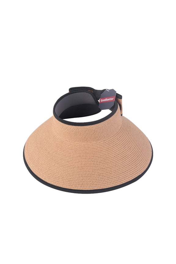 Beach Hat Sun Visor, Wide Brim, Cooling Sweatband, Travel-Friendly, Suit for ponytail and Buns