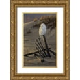 thumbnail image 1 of Goebel, Wilhelm 13x18 Gold Ornate Wood Framed with Double Matting Museum Art Print Titled - Dune Watcher - Snowy Owl, 1 of 4