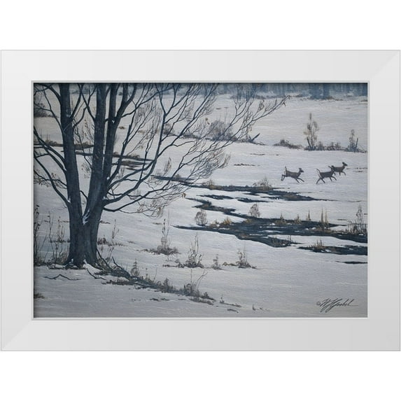 Goebel, Wilhelm 14x11 White Modern Wood Framed Museum Art Print Titled - Sprint Through Winter