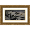 thumbnail image 1 of Goebel, Wilhelm 18x11 Gold Ornate Wood Framed with Double Matting Museum Art Print Titled - Split Rail And Fox, 1 of 4