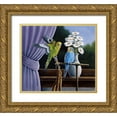 thumbnail image 1 of Goebel, Wilhelm 22x20 Gold Ornate Wood Framed with Double Matting Museum Art Print Titled - Parakeets, 1 of 4