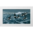 thumbnail image 1 of Goebel, Wilhelm 32x19 White Modern Wood Framed Museum Art Print Titled - Rough Day On The Bay - Oldsquaw Ducks, 1 of 4