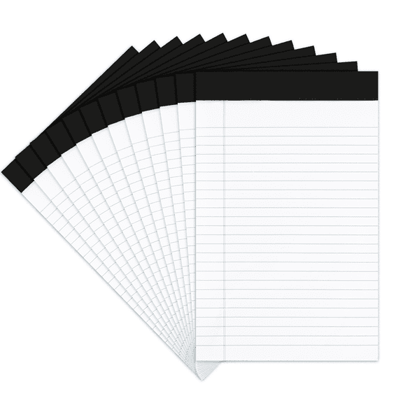 Goefun Small Note Pads, Narrow Ruled Legal Pads, 5x8 Inch, 30 Sheets, 12 Pack
