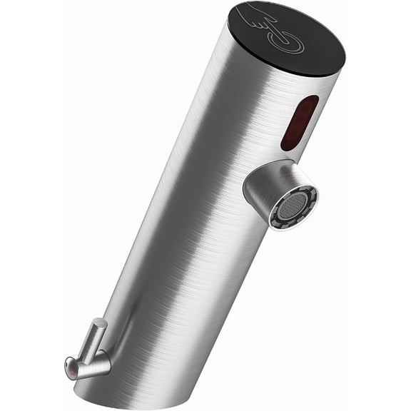 Goen Automatic Sensor Touchless Bathroom Faucet with Temperature Mixer, Infrared Basin Tap with AC and DC Power Supply