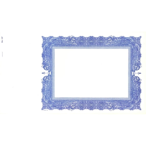 Goes 137 Blank Stock Certificate, Goes Certificate Paper, Size 8-1/2" x 15", Printable, Laser or Ink Jet Compatiable (Pack of 50)
