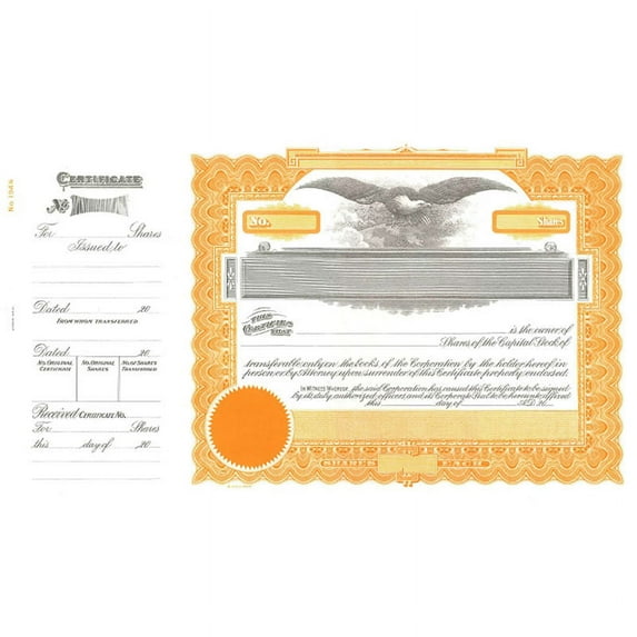 Goes 194-1/2 Capital Stock Certificate, Corporation Stock Certificates, Size 8-1/2" x 15", Printable, Laser or Ink Jet Compatiable (Pack of 50)