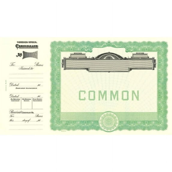 Goes 501 Common Blank Stock Certificate Size 8-1/2" x 15", Company Stock Certificate Laser or Ink Jet Compatiable (5 Pack)