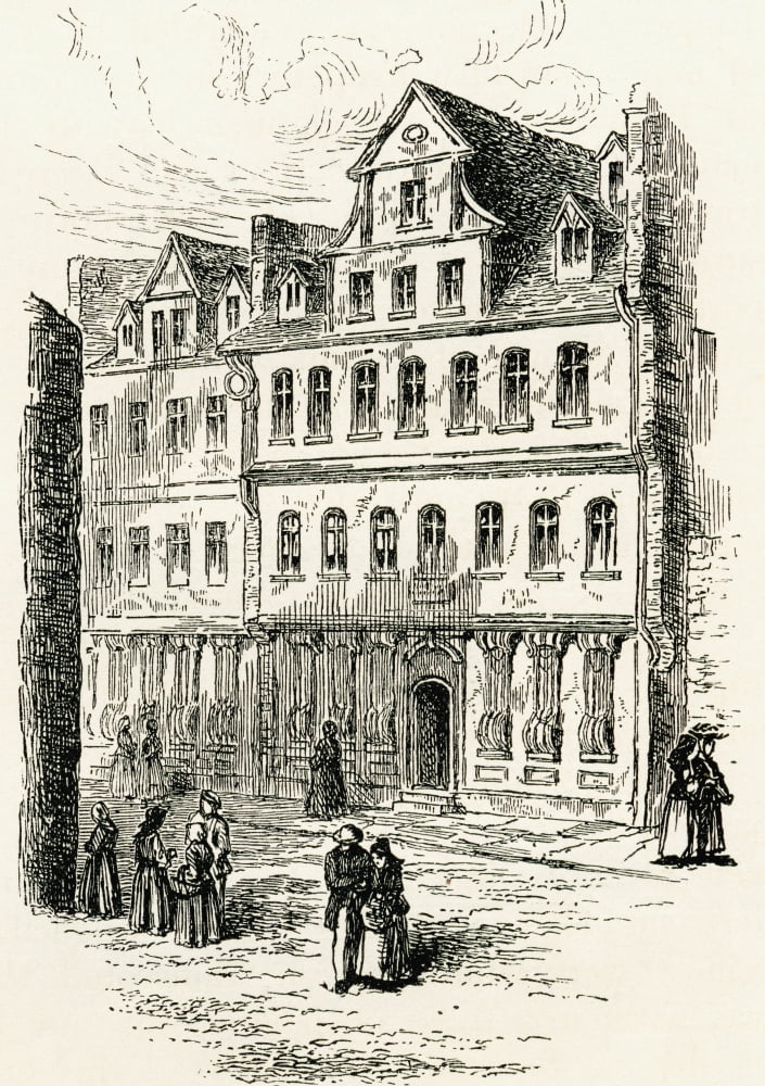 The Goethe House Frankfurt Am Main Hesse Germany In The 19Th Century From Pictures From The German Fatherland Published C1880 Canvas Art - Ken Welsh Design Pics (13 x 18)