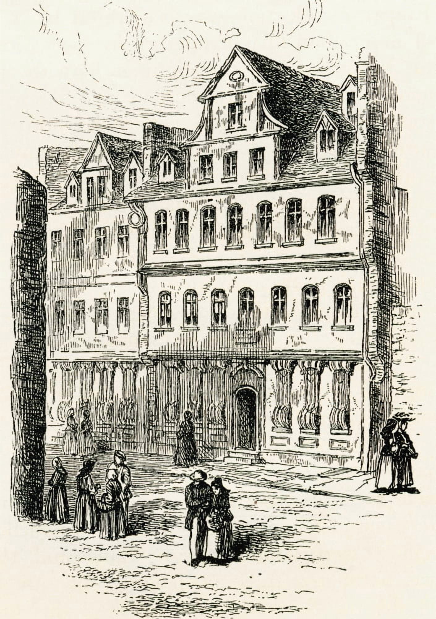 The Goethe House Frankfurt Am Main Hesse Germany In The 19Th Century From Pictures From The German Fatherland Published C1880 Canvas Art - Ken Welsh Design Pics (26 x 36)
