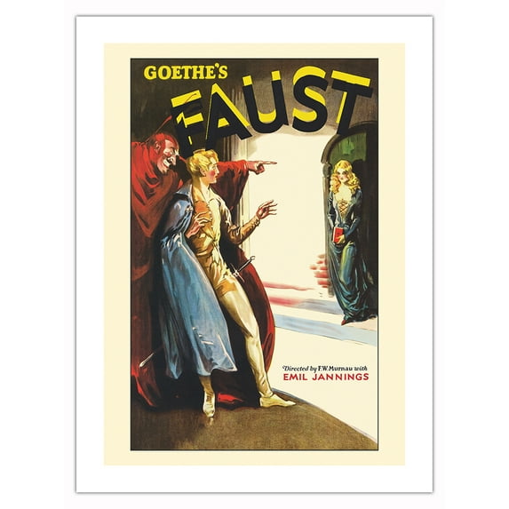 Goethe’s Faust - Starring Gosta Ekman, Emil Jannings - Vintage Film Movie Poster c.1926 - Bamboo Fine Art 290gsm Paper (Unframed) 12x16in