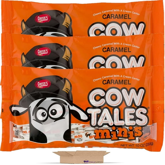 Goetze's Candy Company Original Caramel Mini Cow Tales, 3-Pack 10 oz. Bags