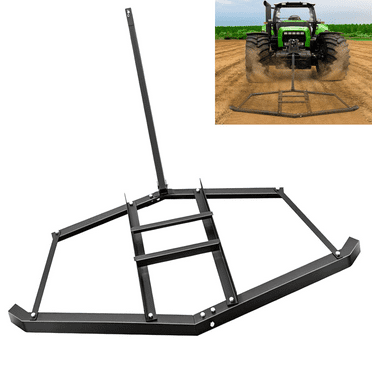 Gofashion 60-90 inch Driveway Drag Grader Harrow, Driveway Tractor Harrow with 2 Adjustable Bars, Heavy Duty Steel for ATVs, UTVs, Garden Lawn Tractors