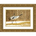 thumbnail image 1 of Goff, Ellen 18x13 Gold Ornate Wood Framed with Double Matting Museum Art Print Titled - Japan-Hokkaido-Kushiro An adult red-crowned crane prepares to take flight, 1 of 4