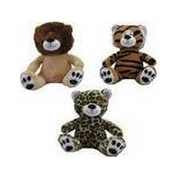 Goffa D204150AC 10 in. Plush Sitting Jungle Animals Assortment - Pack of 6