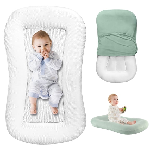 Gofinoday Baby Lounger Pillow for Newborn 0-12 Months, Portable Infant Nest with Removable Cover, Soft & Breathable Lounger for Baby Boys and Girls