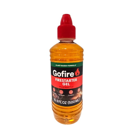 Gofire Ethanol Gel Fire Starter for charcoal grills, campfires, fire pits, and indoor fireplaces 1 Bottle, 500ml