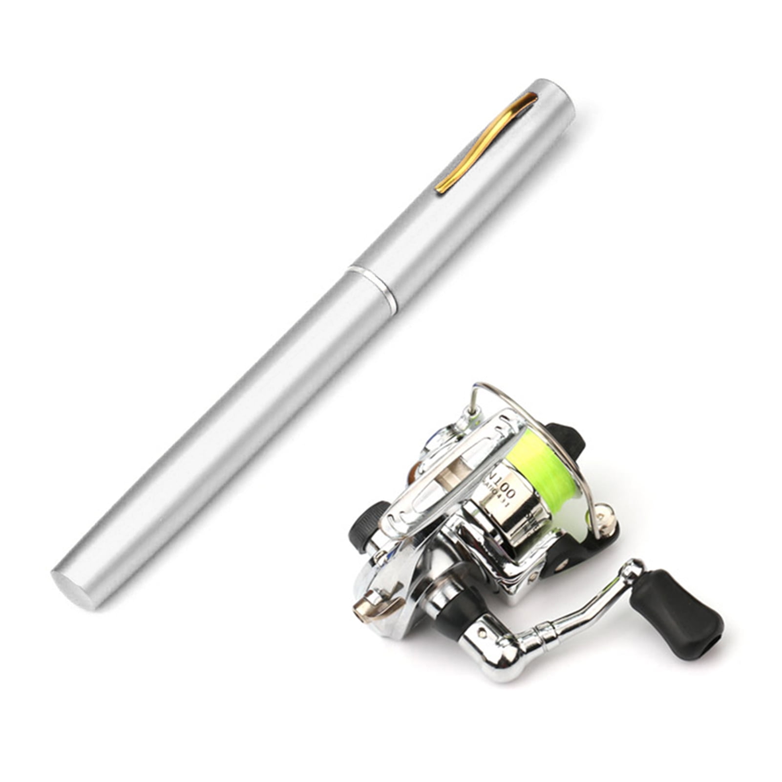 Gofishup Collapsible Fishing Rod Reel Combo Pen Fishing Pole Kit Telescopic Fishing  Rod Spinning Reel Combo Kit 