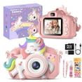 thumbnail image 1 of Gofunly Kids Camera, 1080P Toy Digital Video Camera, Toddler Cameras for Girls Age 3-12 Years Best Birthday/Festival Gifts,with 32GB SD Card and Silicone Cover - Pink, 1 of 8