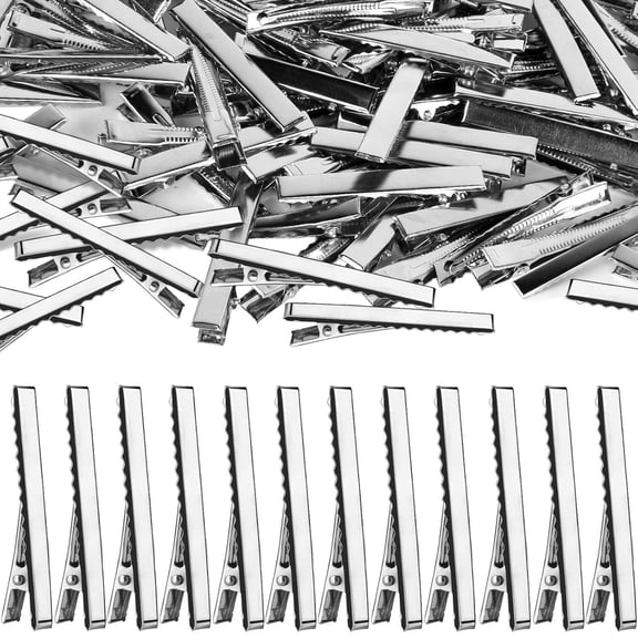 Gogcaro 100Pcs Alligator Metal Hair Clips for Bow Making, Plain DIY Craft Clips Supplies (5.7cm/2.24)