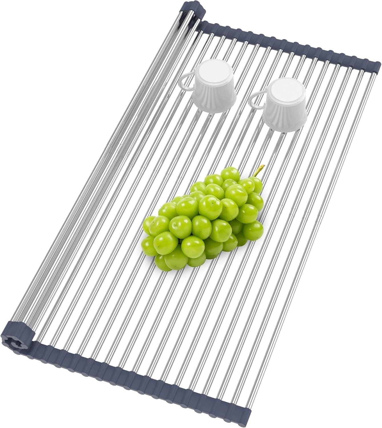 Gogcaro 17.7" x 15.5" Roll Up Dish Drying Rack Over Sink Drying Rack ...