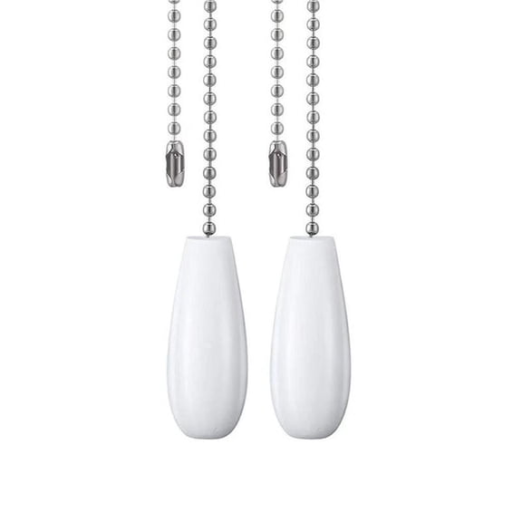Gogcaro 2pcs Fan Pull Chain,13inch Decorative Ceiling Fan Extension for Ceiling Light Lamp Fan (White)