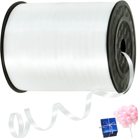 Gogcaro 500 Yards Curling Ribbon-Balloon Ribbon-Balloon String for Art&Craft Decor,Gift Wrapping,Ribbons and Bows for Christmas New Year Birthday Gifts Graduation Supplies (White)