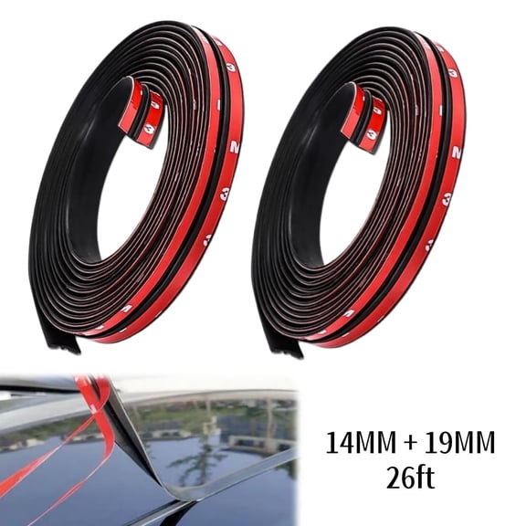 Gogcaro 52 ft Car Windshield Weather Stripping, T-Shape Cuttable Windshield Rubber Seal Strip, 14mmx26ft+19mmx26ft, 2pcs