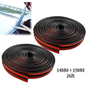 Gogcaro 52ft Windshield Rubber Seal, 2pcs T-Shape Sealing Strip for Car Front Rear Windshield, Dust Proof & Weather Stripping (30mm+19mm)