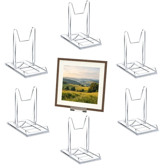 Gogcaro 6 Pcs Book Display Stands Adjustable Clear Easel Collector Display Holder for Comic Artwork Album CD Magazine Postcard Cookbooks Photos
